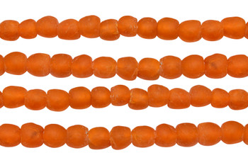 Recycled Bottle Glass 7-8mm Round - Orange