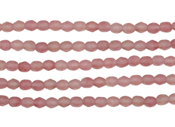 Fire Polish 4mm Faceted Round - Hurricane Glass Matte Sweet Pink