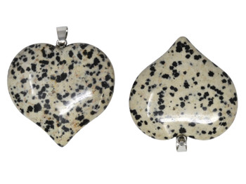 Dalmatian Jasper Polished 40mm Heart Pendant