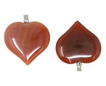 Carnelian Polished 40mm Heart Pendant