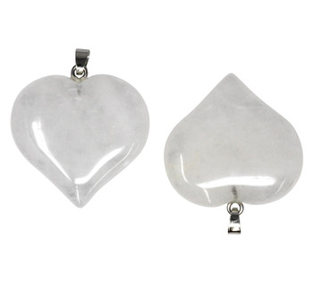 Crystal Quartz Polished 40mm Heart Pendant