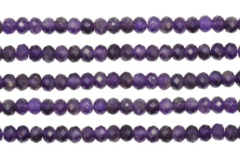 Amethyst Polished 4x6mm Faceted Rondelle