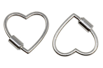 Silver Plated 30mm Heart Carabiner