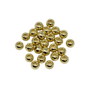 14kt Gold Plated 4mm Round Anti Tarnish Coating - 25 Beads