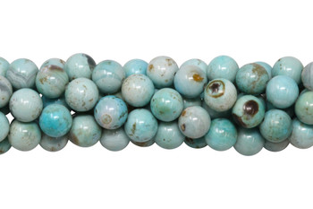 Fire Agate Dyed Turquoise Color Polished 8mm Round