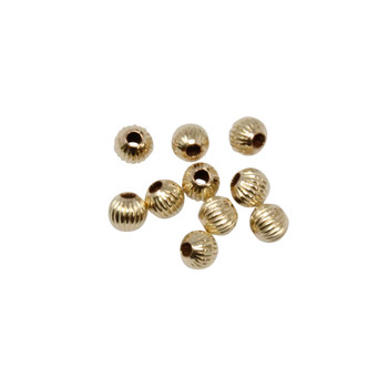 14K Gold Filled 3mm Corrugated Beads - 10 Pieces