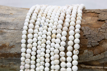 Howlite Natural Matte 4mm Round