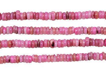 Dyed Shell Polished 6mm Heishi - Pink