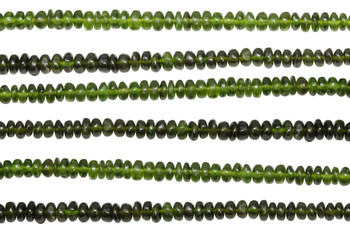 Chrome Diopside Polished 3-4mm Rondelle - Graduated