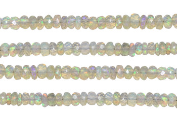 Yellow Ethiopian Opal Grade AA Polished 4-5mm Faceted Rondel - Graduated