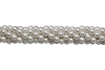 White Shell Polished 6mm Rough Round - Pearl Coating