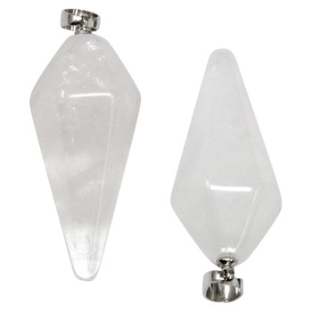 Crystal Quartz 16x36mm Hexagonal Pyramid Pendant