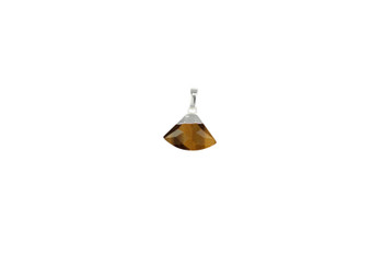 Faceted Tiger Eye Silver Fan Charm