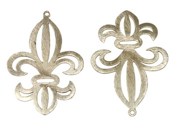 36x52mm Fleur De Lis - Light Gold Plated