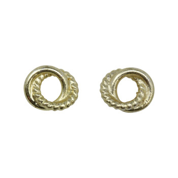 7mm Twisted Ring Bead - Light Gold Plated