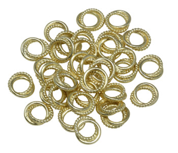 9mm Twisted Ring Bead - Light Gold Plated