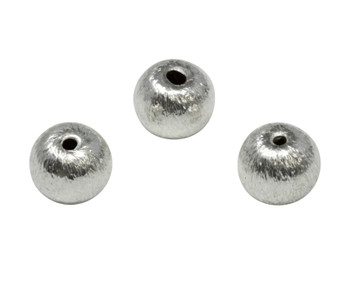 8mm Round Bead - Light Silver Plated