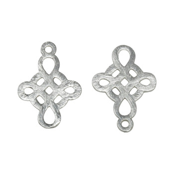 22x10mm Open Cross Pendant - Light Silver Plated