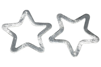 43mm Open Star Pendant - Light Silver Plated