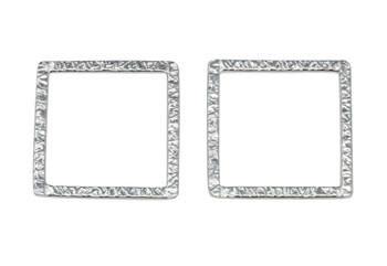 20mm Open Square - Light Silver Plated