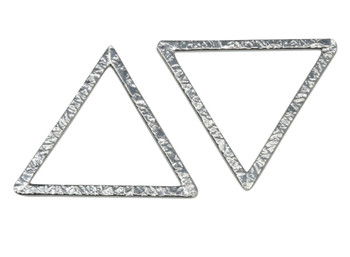 22mm Open Triangle - Light Silver Plated