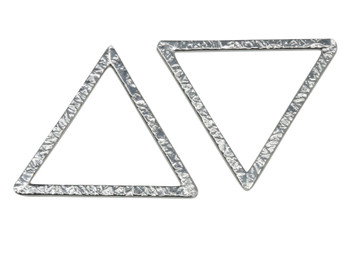 Light Silver Plated 22mm Open Triangle Charm / Connector