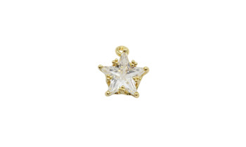 Gold 12mm CZ Star Micro Pave Charm