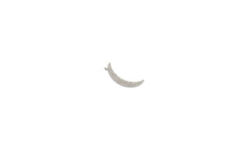 Silver 22mm Crescent Moon Micro Pave Charm