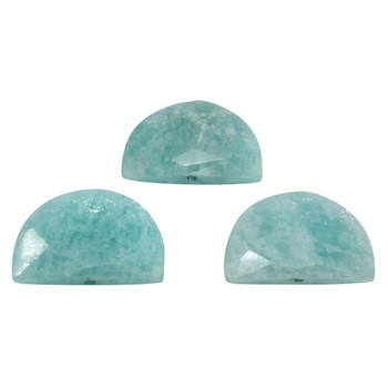 Amazonite 20x12mm Center Drill Faceted D Shape