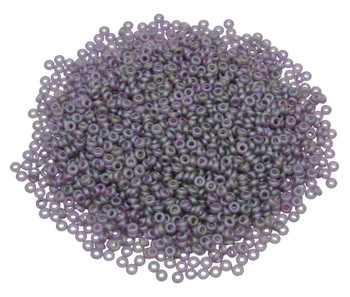 Size 11 Toho Demi Round Seed Beads -- Transparent Matte Gold Luster Hydrangea