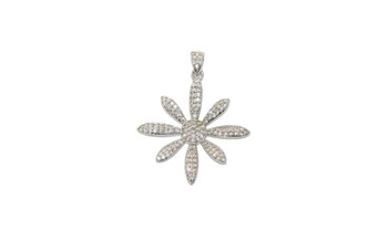 Silver 25mm Flower Micro Pave Charm
