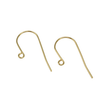18K Gold Plated Stainless Steel 13x28mm Plain Ear Wires - 5 Pairs