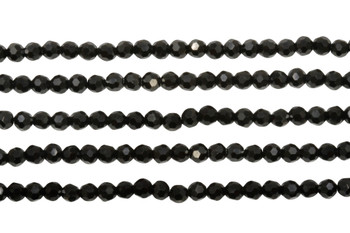 Glass Crystal Polished 3mm Faceted Round - Black
