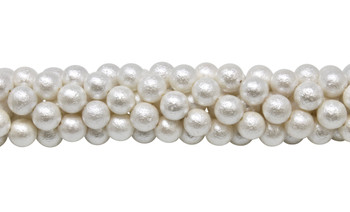 White Shell Polished 10mm Round - Pearl Coating