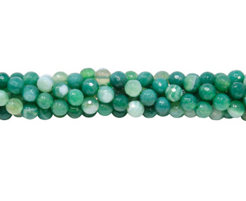 Green Striped Agate A Grade Polished 6mm Faceted Round