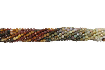 Mixed Gemstones Banded 2.5-3mm Faceted Round