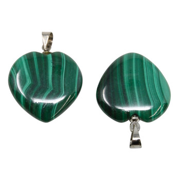 Malachite 20mm Heart Pendant