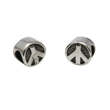 Stainless Steel 10x7.5mm Peace Coin Bead