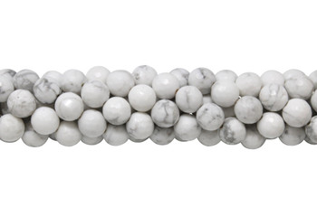 White Howlite Polished 8mm Faceted Round