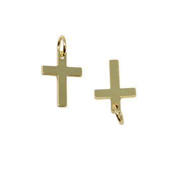 18K Gold Plated Non Tarnish Cross Charm