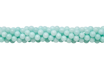 Dyed Natural Jade Aqua Polished 6mm Round