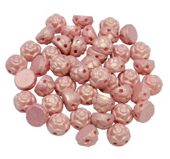 CzechMates®  6mm Rosetta Cabochon 2 Hole Beads -- Golden Rose Blossom