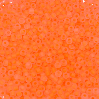 Size 11 Matsuno Seed Beads -- F206 Crystal Matte Salmon Lined