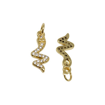 Gold Micro Pave Snake Charm