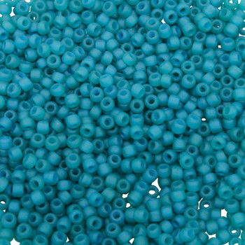 Size 11 Matsuno Seed Beads -- F339O Teal / Turquoise Lined Matte