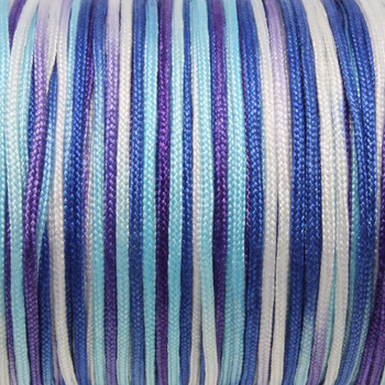 Blue / Purple / White Mix - 1.5mm Nylon Chinese Knotting Cord - Sold by the Foot