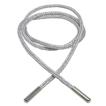Silver - 1.5mm Nylon Chinese Knotting Cord with End Caps - Bracelet
