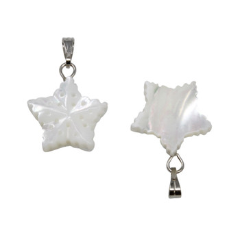White Shell 15mm Starfish Pendant