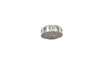 Silver 12mm Micro Pave Cross Coin Connector