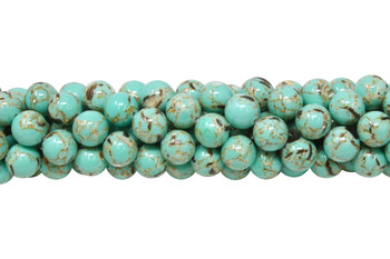 Reconstructed Manmade Turquoise & Shell 10mm Round - Dyed Turquoise